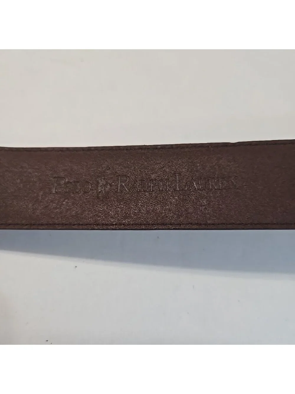 Polo Ralph Lauren Brown Leather Belt Mens Italian Saddle Leather Brass Buckle